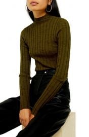 Topshop Marled Ribbed Funnel Neck Sweater  Regular  amp  Petite    Nordstrom at Nordstrom